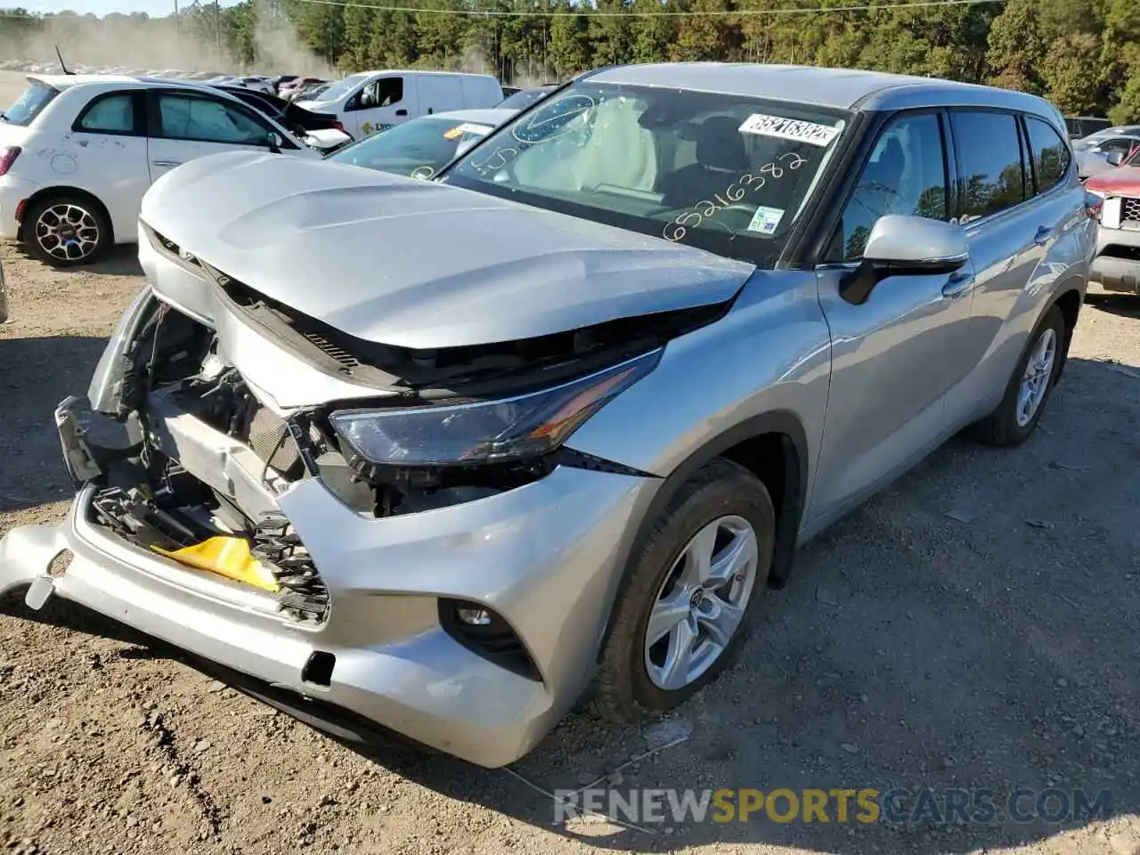 2 Photograph of a damaged car 5TDBBRCH3NS543887 TOYOTA HIGHLANDER 2022