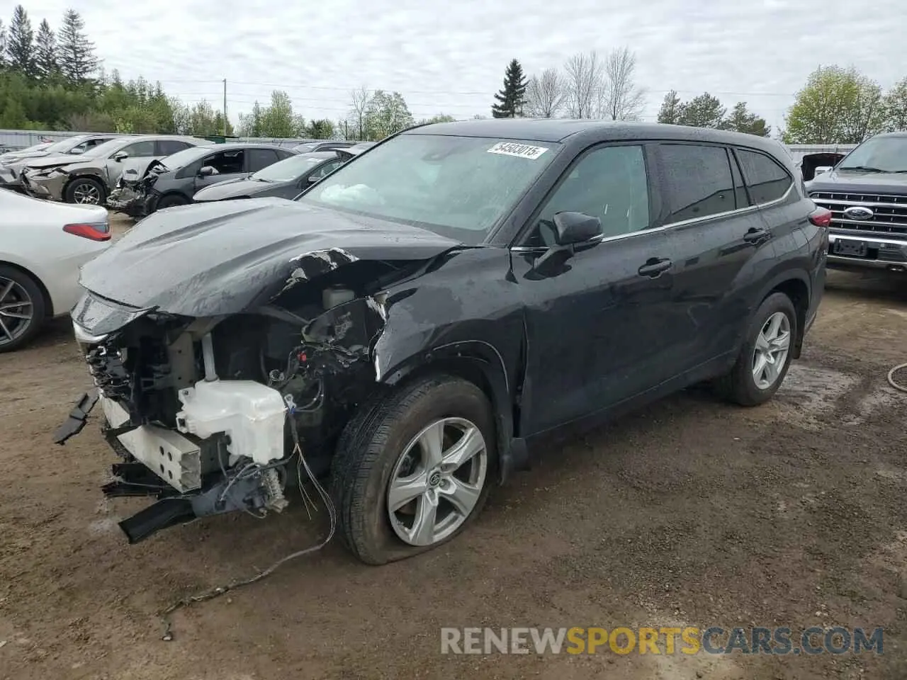 1 Photograph of a damaged car 5TDBZRBH3NS204463 TOYOTA HIGHLANDER 2022