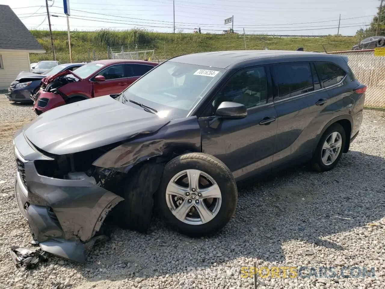 1 Photograph of a damaged car 5TDBZRBH4NS563983 TOYOTA HIGHLANDER 2022