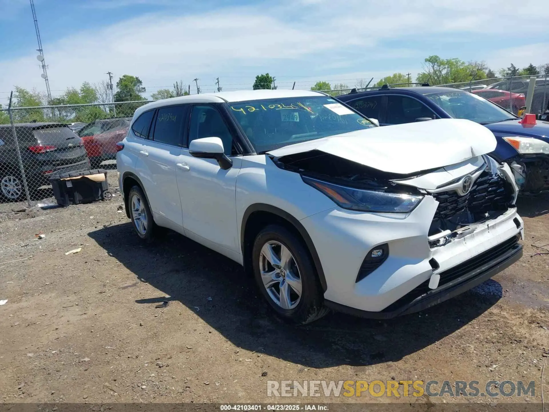 1 Photograph of a damaged car 5TDBZRBH5NS580954 TOYOTA HIGHLANDER 2022