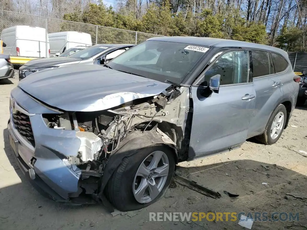 1 Photograph of a damaged car 5TDBZRBH9NS246555 TOYOTA HIGHLANDER 2022