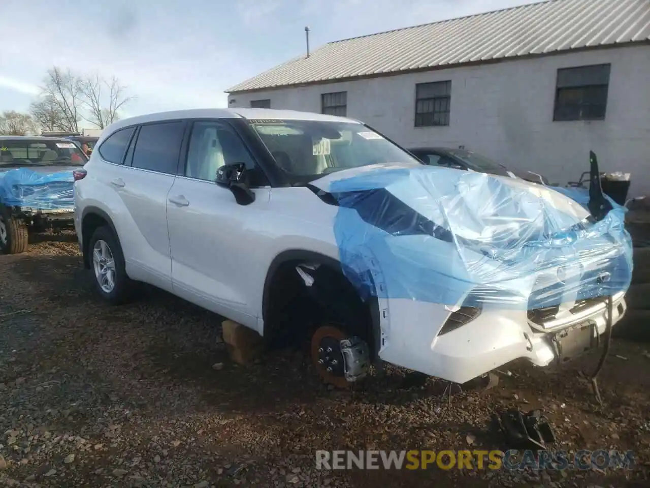 1 Photograph of a damaged car 5TDBZRBH9NS591844 TOYOTA HIGHLANDER 2022