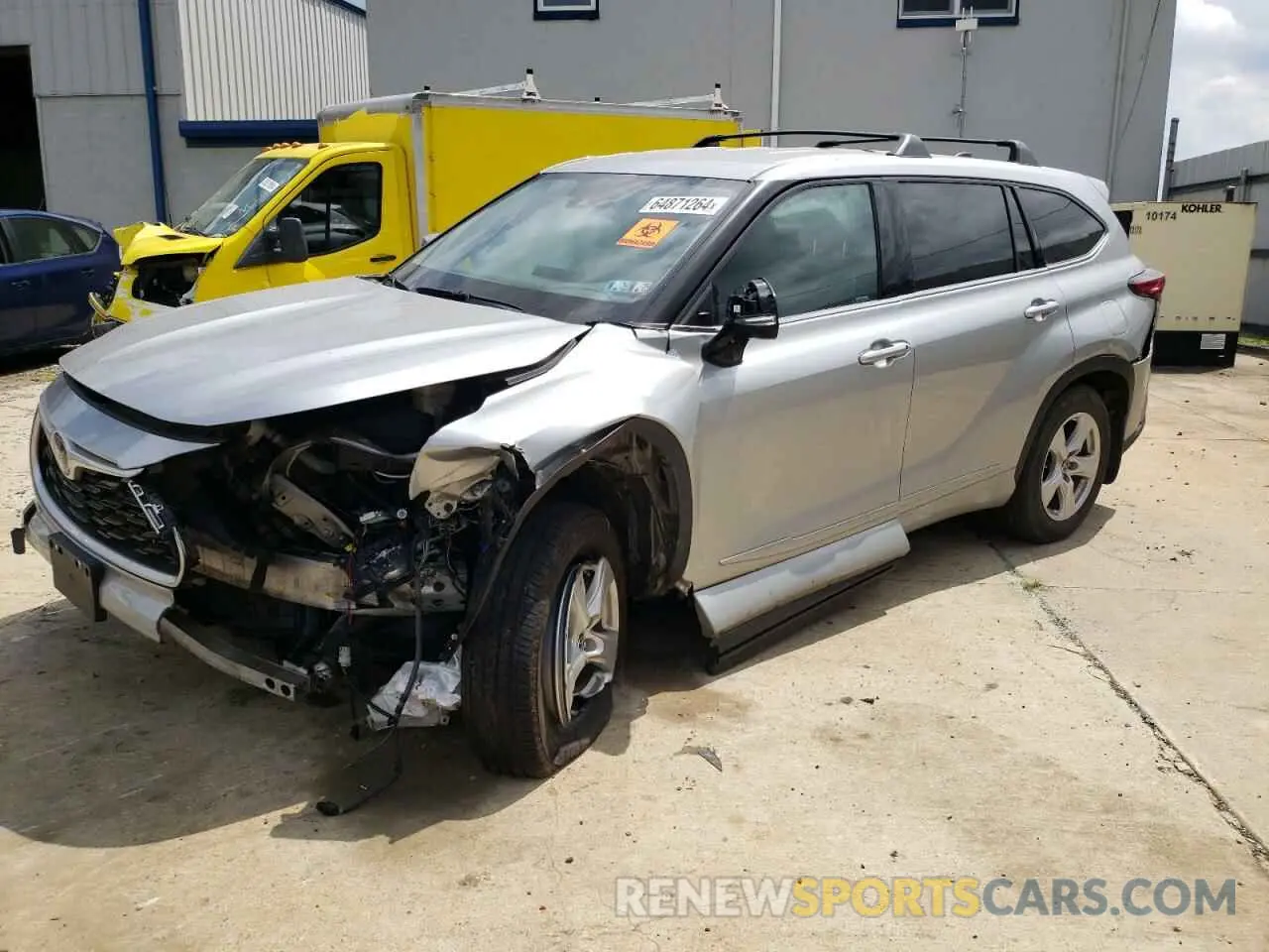 1 Photograph of a damaged car 5TDCZRBHXNS168761 TOYOTA HIGHLANDER 2022