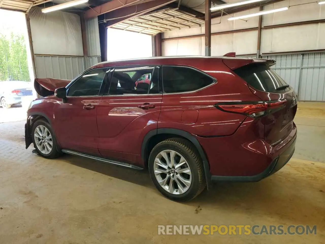 2 Photograph of a damaged car 5TDDZRBH2NS190452 TOYOTA HIGHLANDER 2022