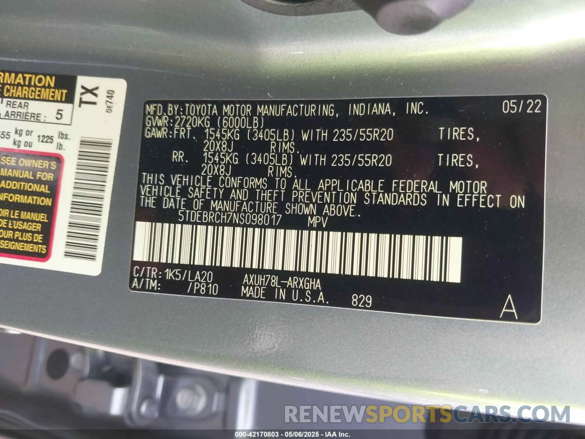 9 Photograph of a damaged car 5TDEBRCH7NS098017 TOYOTA HIGHLANDER 2022