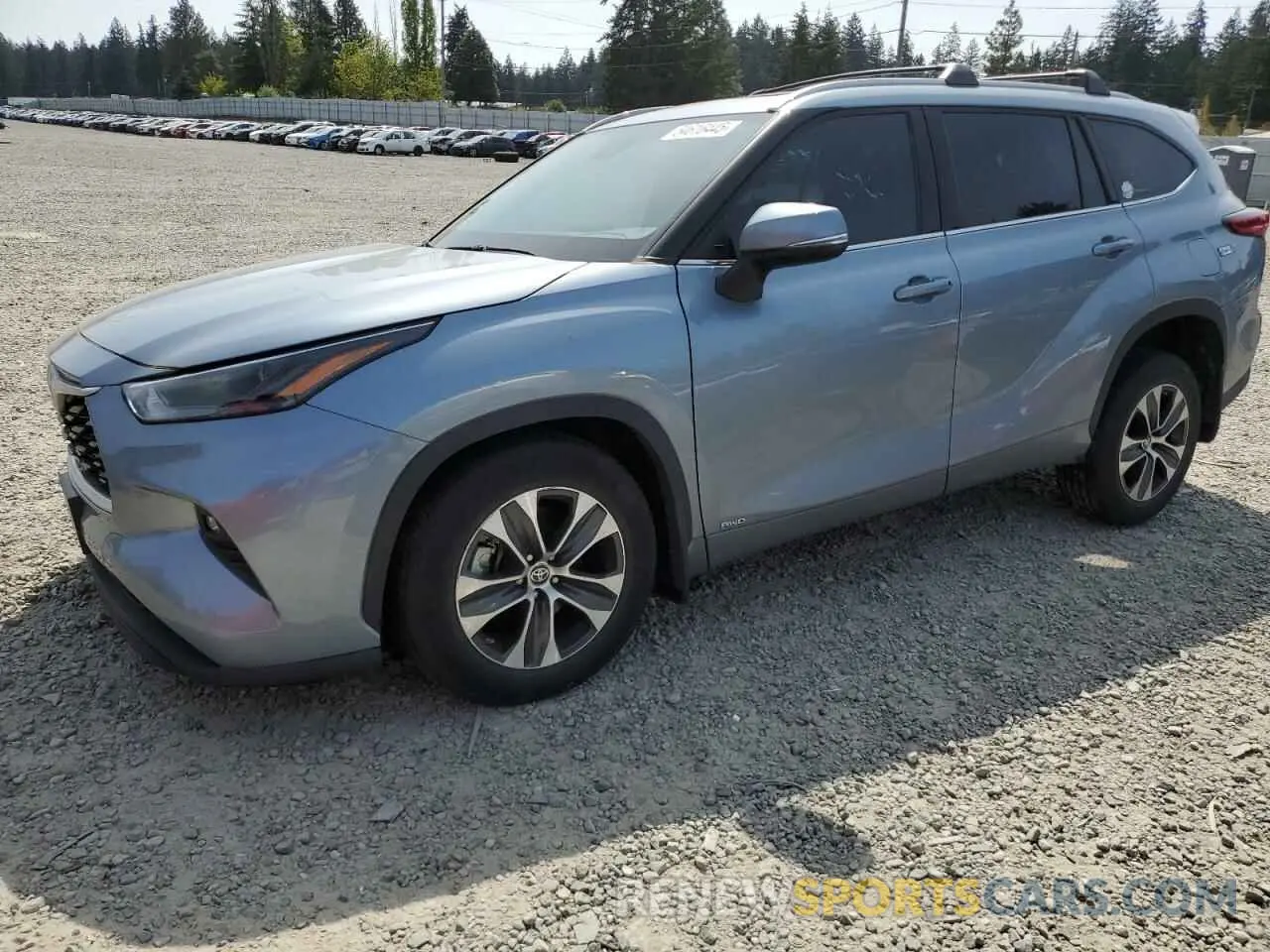 1 Photograph of a damaged car 5TDGBRCH2NS093333 TOYOTA HIGHLANDER 2022