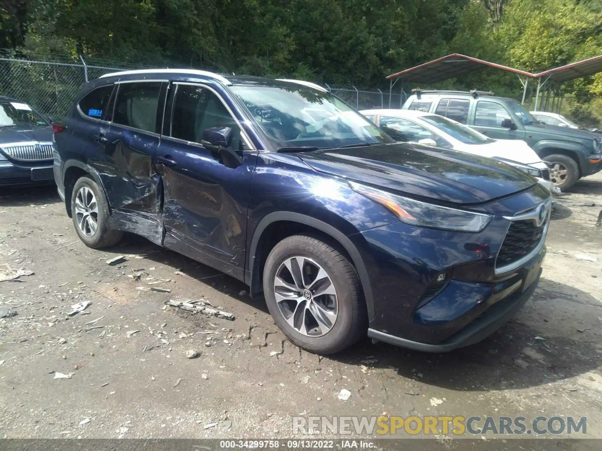 1 Photograph of a damaged car 5TDGBRCH4NS543953 TOYOTA HIGHLANDER 2022