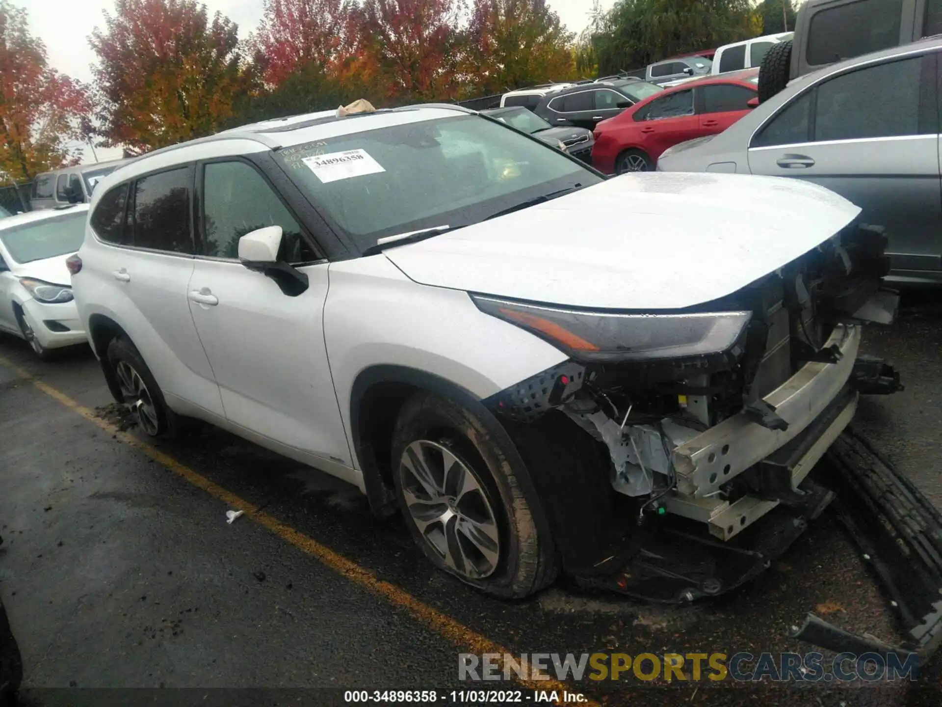 1 Photograph of a damaged car 5TDGBRCH9NS538991 TOYOTA HIGHLANDER 2022