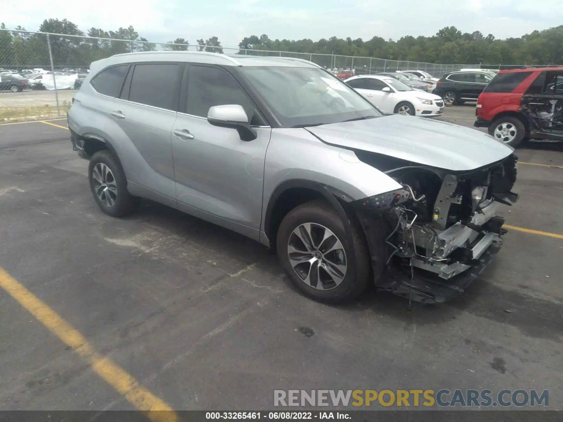 1 Photograph of a damaged car 5TDGZRAH0NS105638 TOYOTA HIGHLANDER 2022