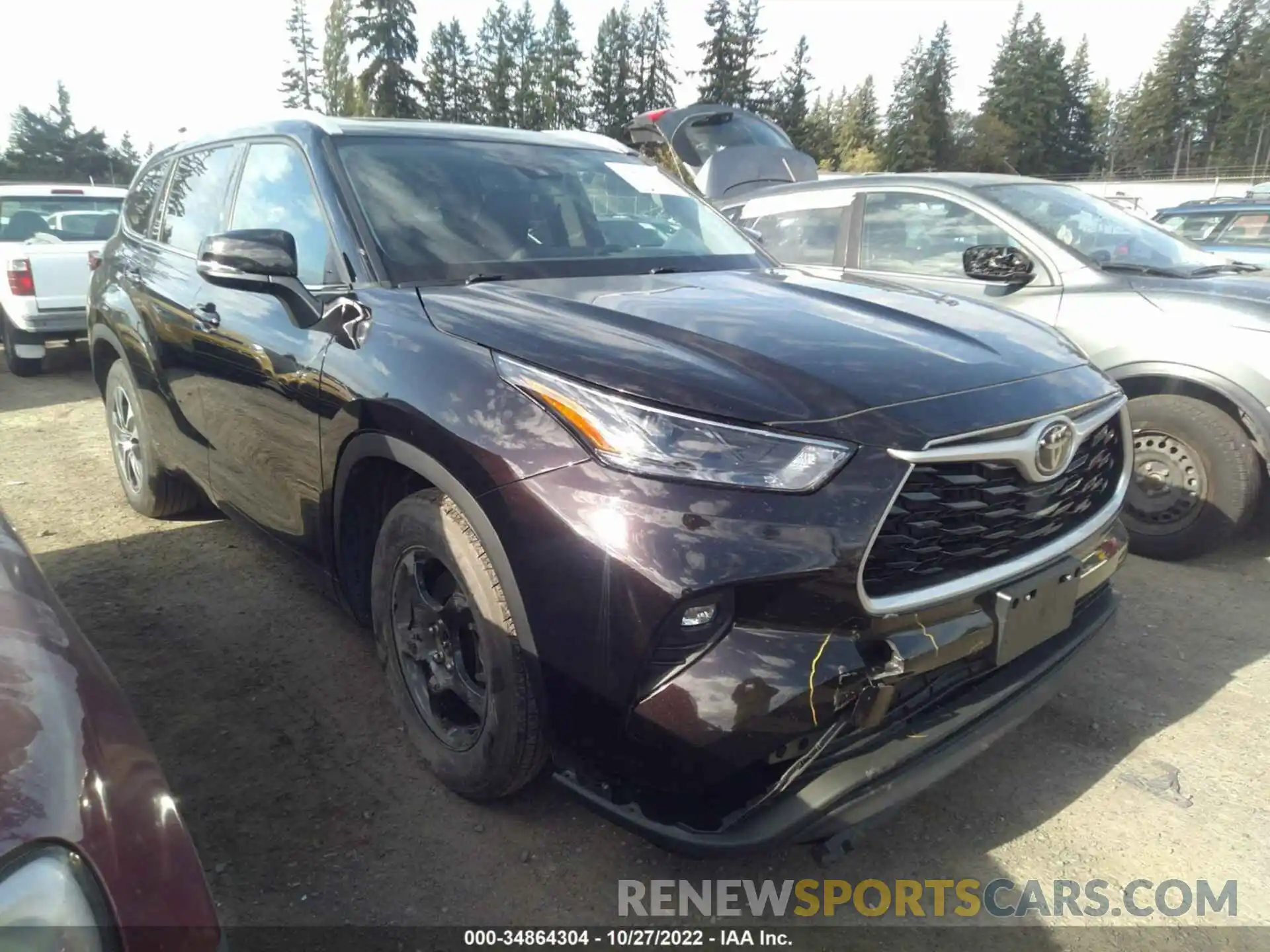 1 Photograph of a damaged car 5TDGZRAH0NS111763 TOYOTA HIGHLANDER 2022