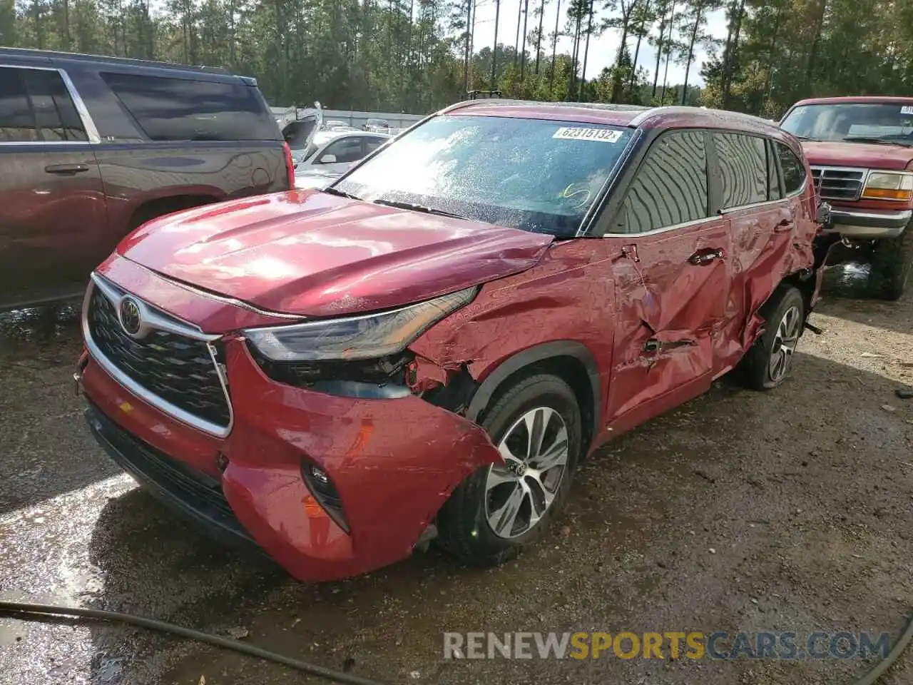 2 Photograph of a damaged car 5TDGZRAH0NS549117 TOYOTA HIGHLANDER 2022