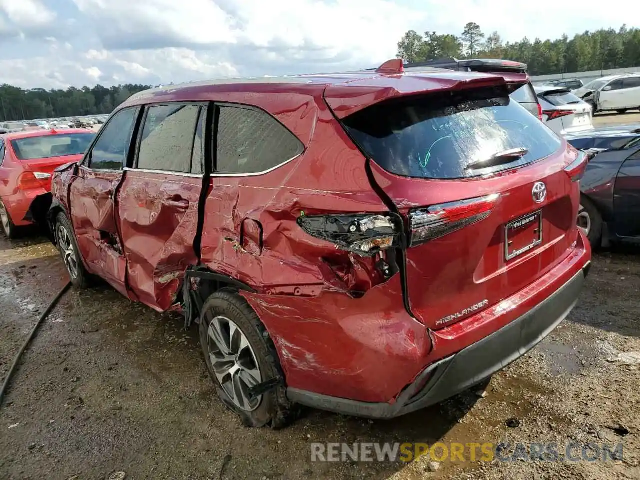 3 Photograph of a damaged car 5TDGZRAH0NS549117 TOYOTA HIGHLANDER 2022