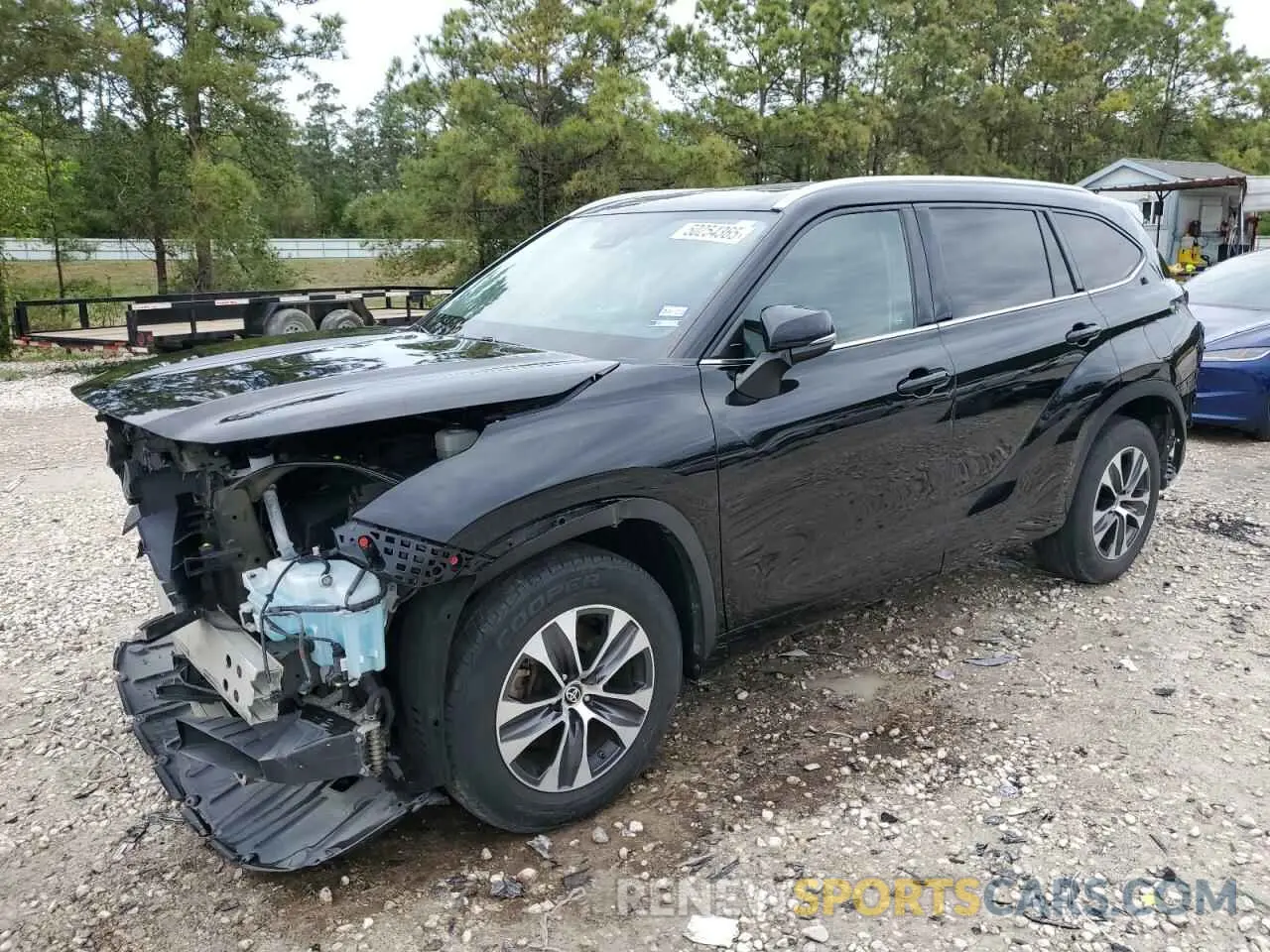 1 Photograph of a damaged car 5TDGZRAH1NS553600 TOYOTA HIGHLANDER 2022