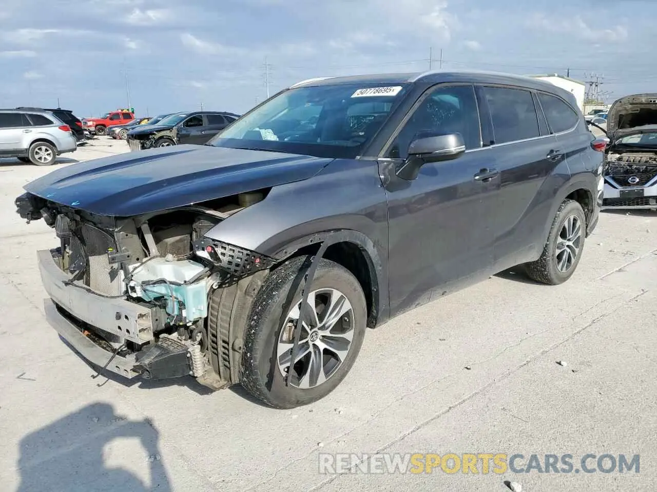 1 Photograph of a damaged car 5TDGZRAH2NS538247 TOYOTA HIGHLANDER 2022