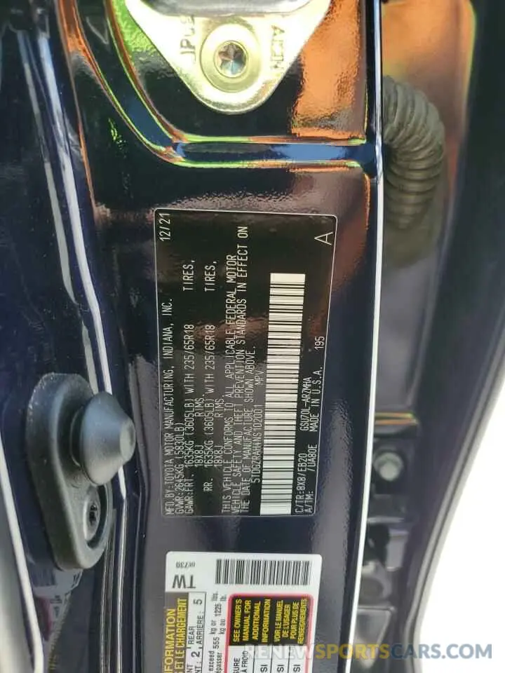 15 Photograph of a damaged car 5TDGZRAH4NS102001 TOYOTA HIGHLANDER 2022