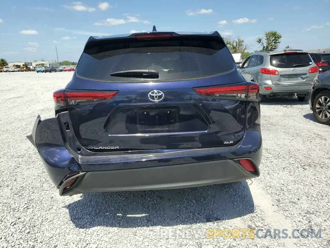 6 Photograph of a damaged car 5TDGZRAH4NS102001 TOYOTA HIGHLANDER 2022