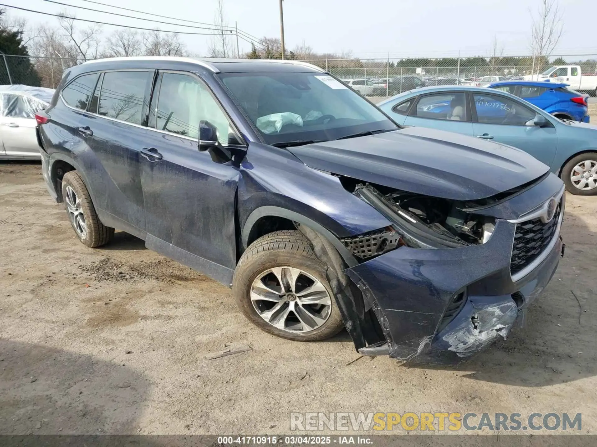 1 Photograph of a damaged car 5TDGZRAH4NS107442 TOYOTA HIGHLANDER 2022