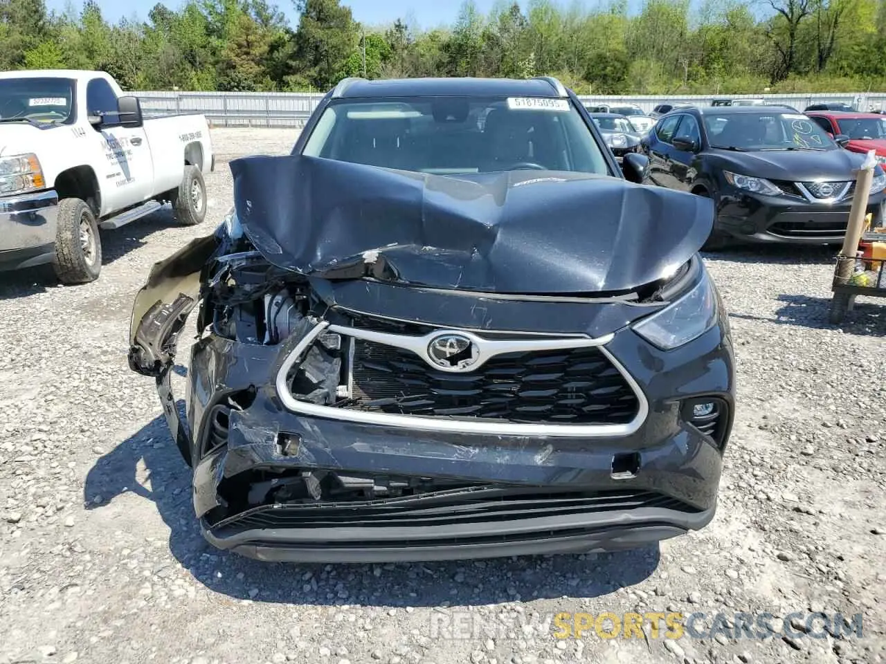 5 Photograph of a damaged car 5TDGZRAH4NS539528 TOYOTA HIGHLANDER 2022