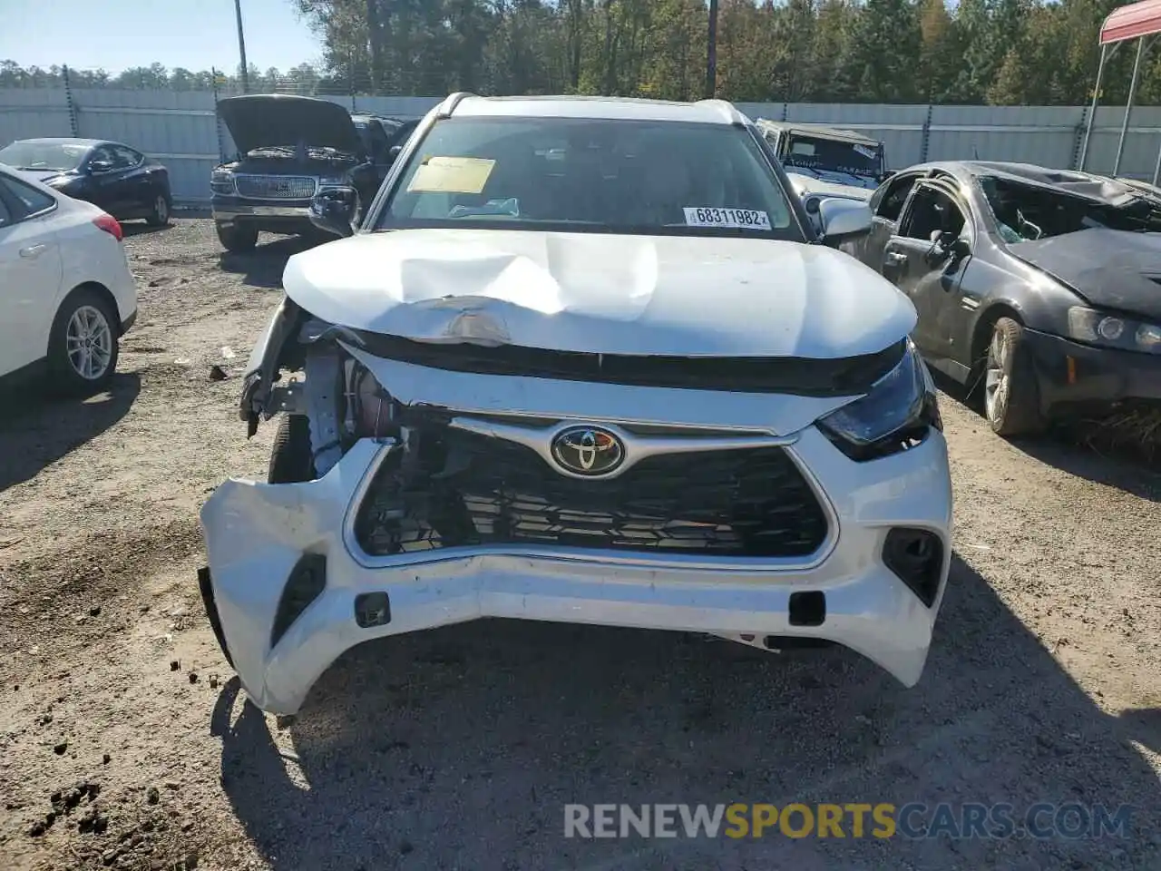 5 Photograph of a damaged car 5TDGZRAH6NS548814 TOYOTA HIGHLANDER 2022