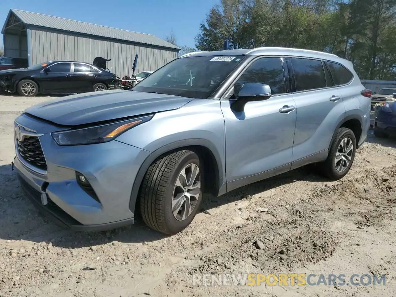 1 Photograph of a damaged car 5TDGZRAH8NS128309 TOYOTA HIGHLANDER 2022