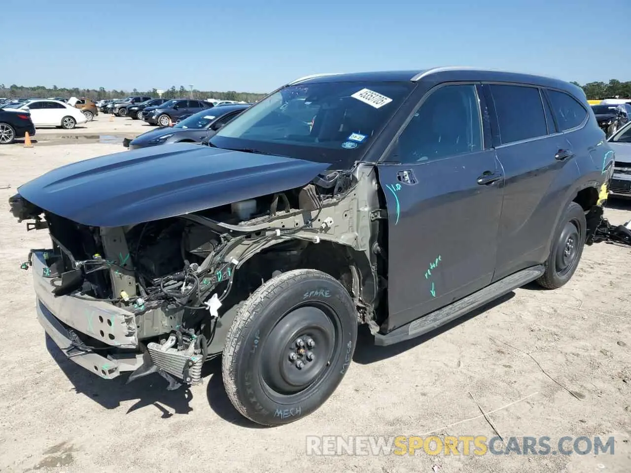 1 Photograph of a damaged car 5TDGZRAH8NS557577 TOYOTA HIGHLANDER 2022