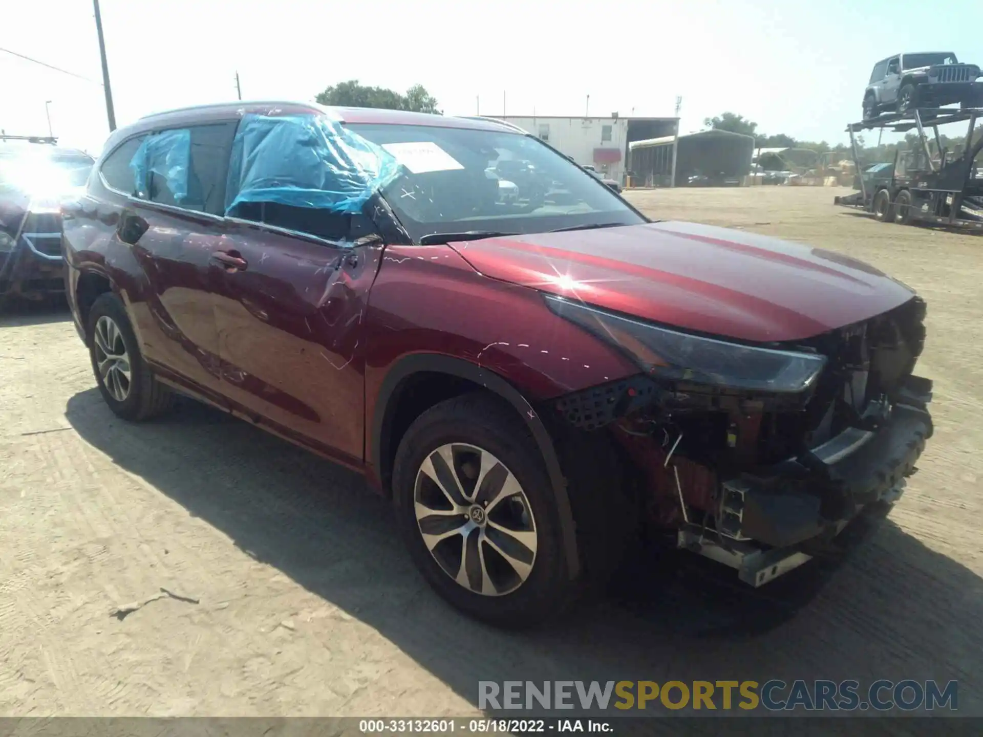 1 Photograph of a damaged car 5TDGZRAHXNS544622 TOYOTA HIGHLANDER 2022