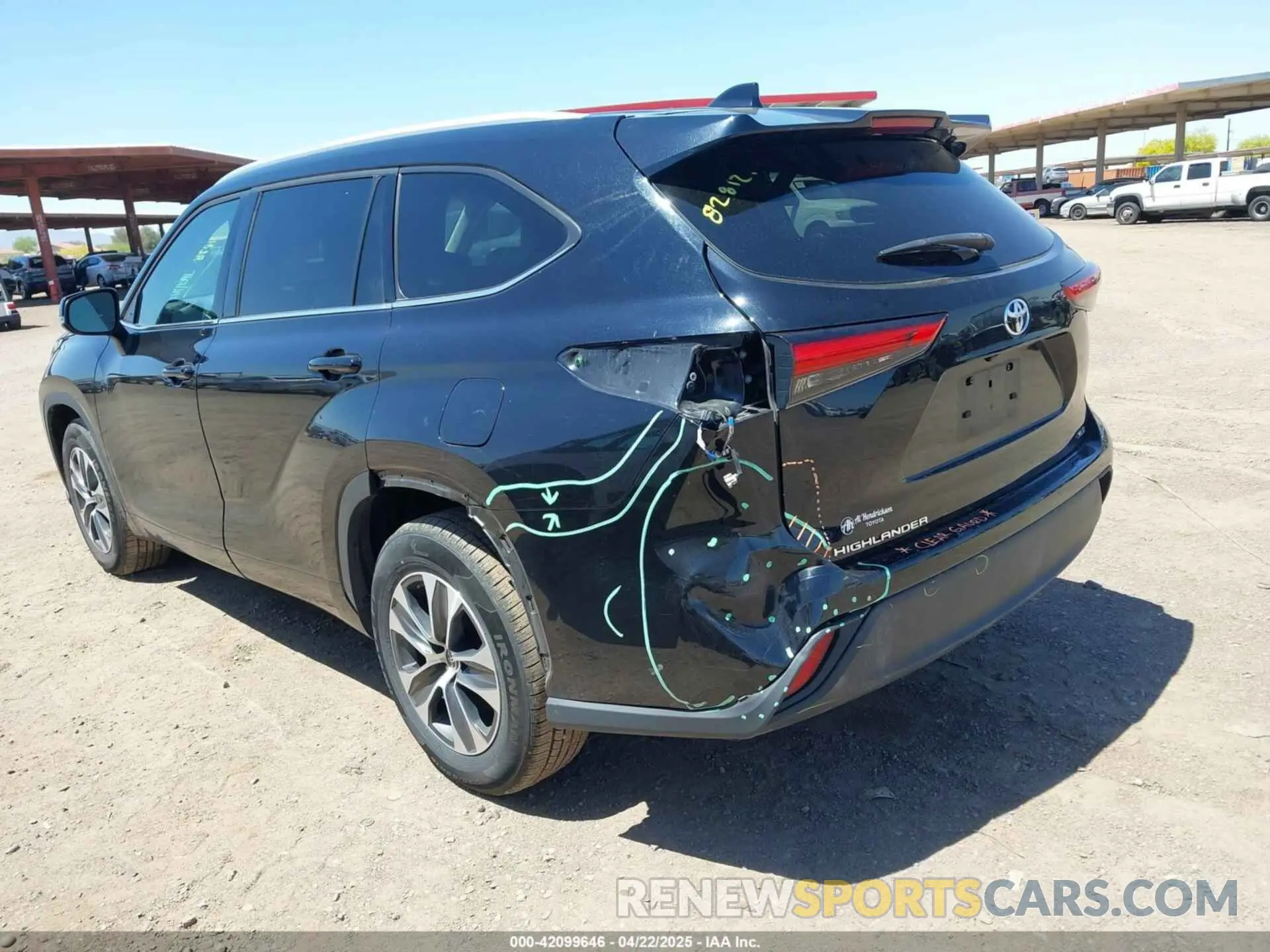 6 Photograph of a damaged car 5TDGZRAHXNS544927 TOYOTA HIGHLANDER 2022