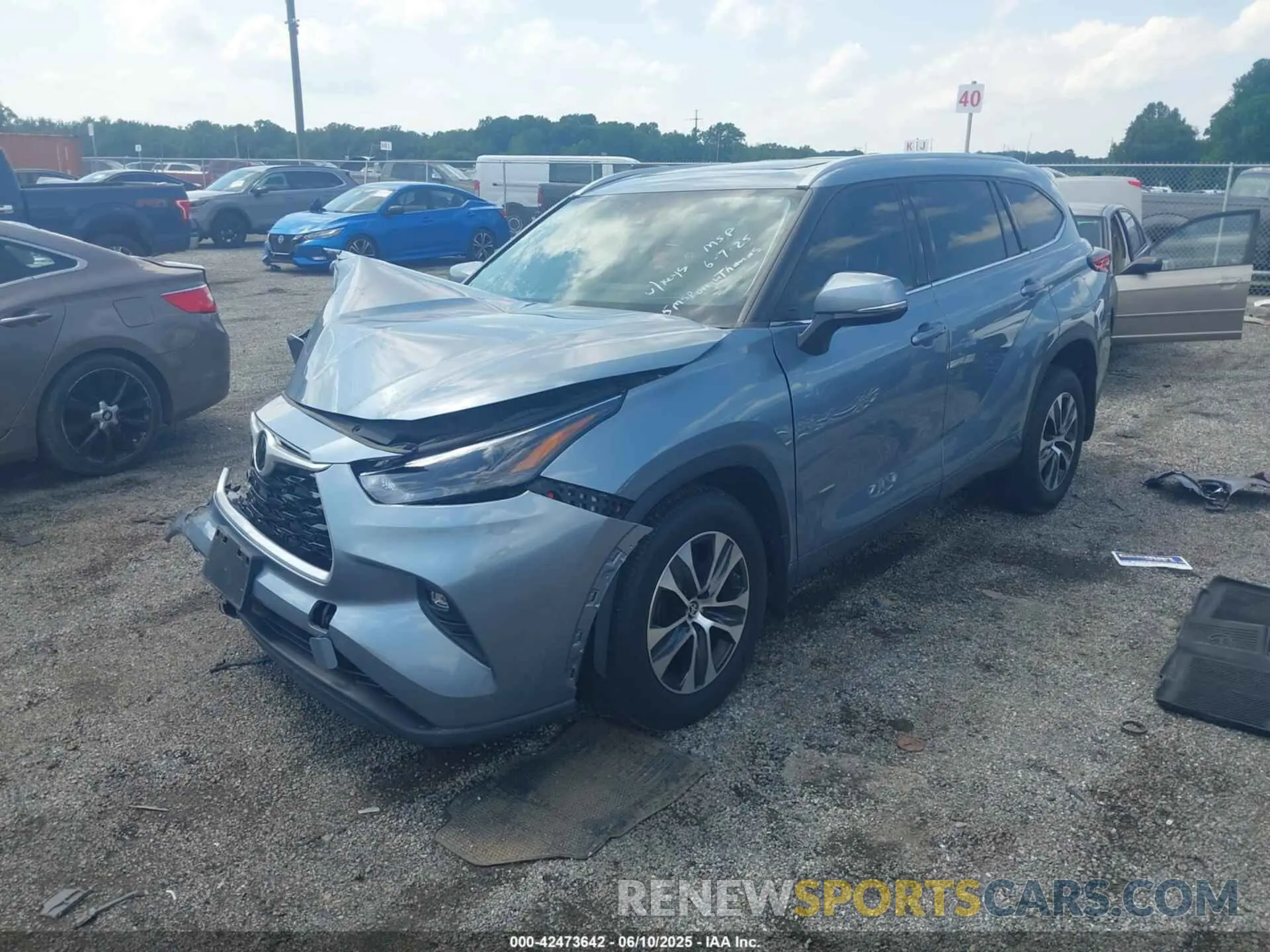 2 Photograph of a damaged car 5TDGZRBH0NS190351 TOYOTA HIGHLANDER 2022