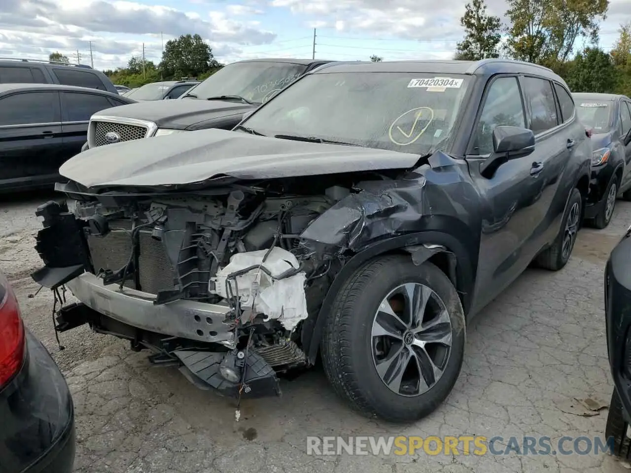 1 Photograph of a damaged car 5TDGZRBH1NS573599 TOYOTA HIGHLANDER 2022