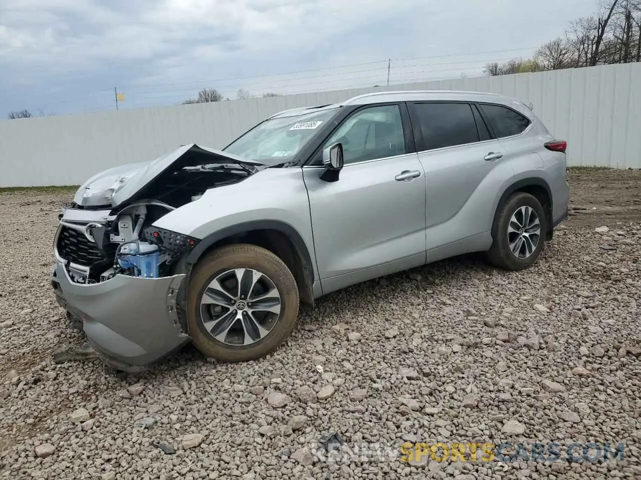 1 Photograph of a damaged car 5TDGZRBH2NS199388 TOYOTA HIGHLANDER 2022