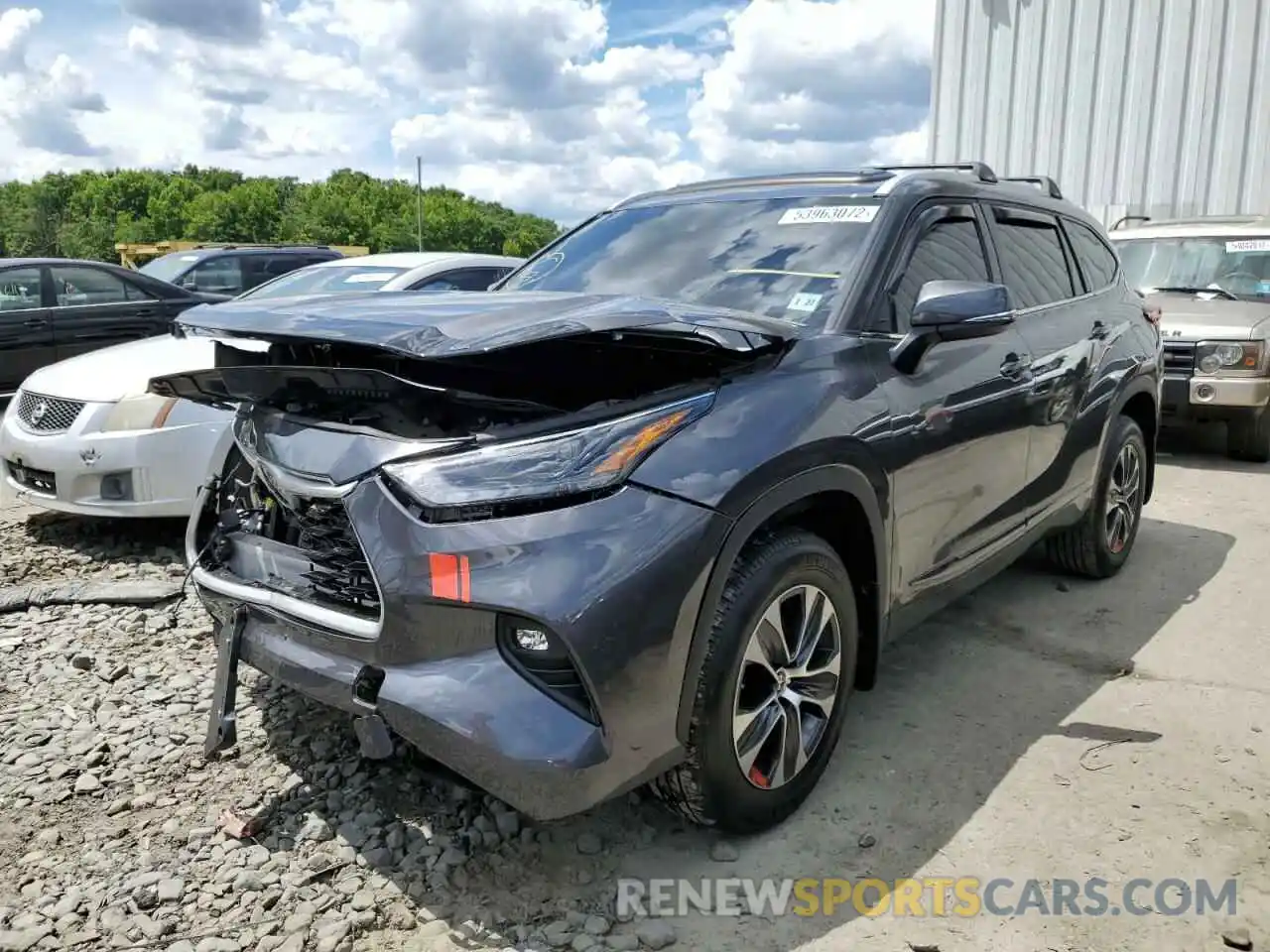 2 Photograph of a damaged car 5TDGZRBH2NS565589 TOYOTA HIGHLANDER 2022