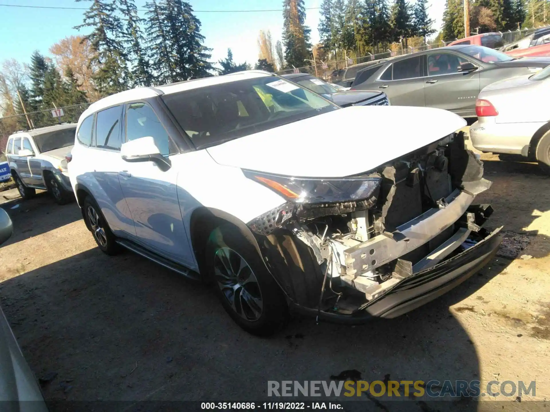 1 Photograph of a damaged car 5TDGZRBH2NS571375 TOYOTA HIGHLANDER 2022