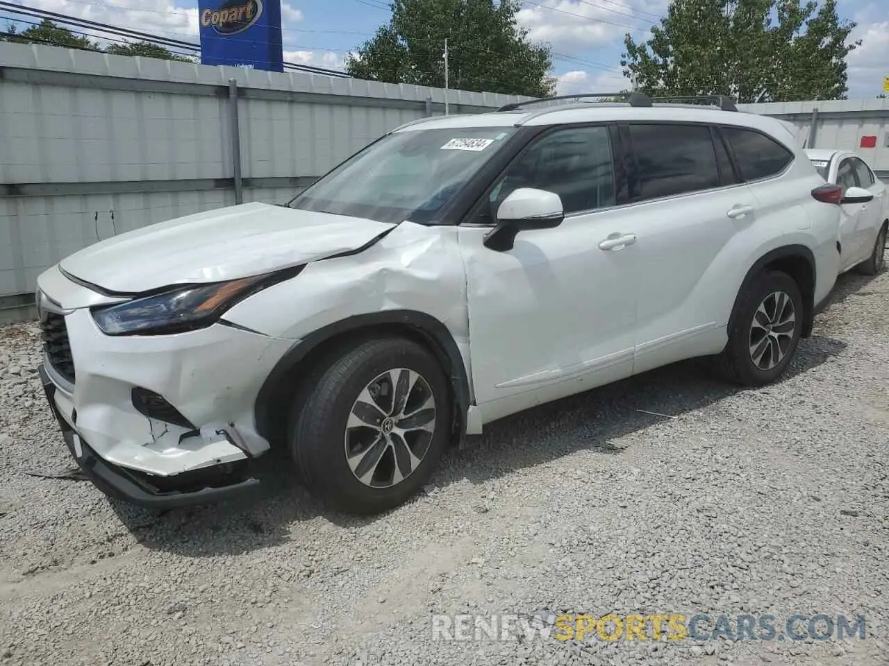 1 Photograph of a damaged car 5TDGZRBH2NS592033 TOYOTA HIGHLANDER 2022