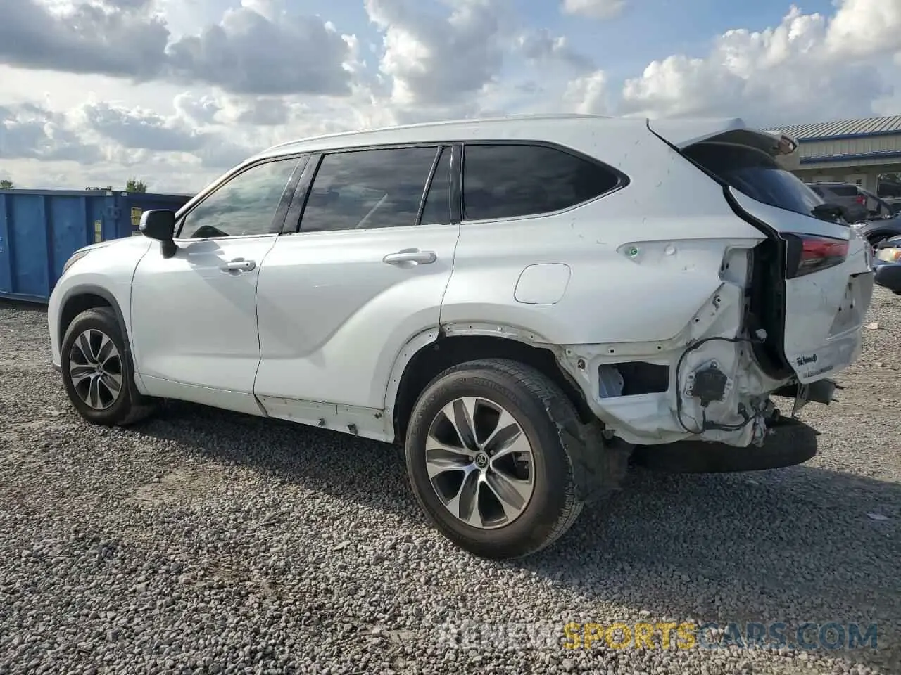 2 Photograph of a damaged car 5TDGZRBH4NS197657 TOYOTA HIGHLANDER 2022