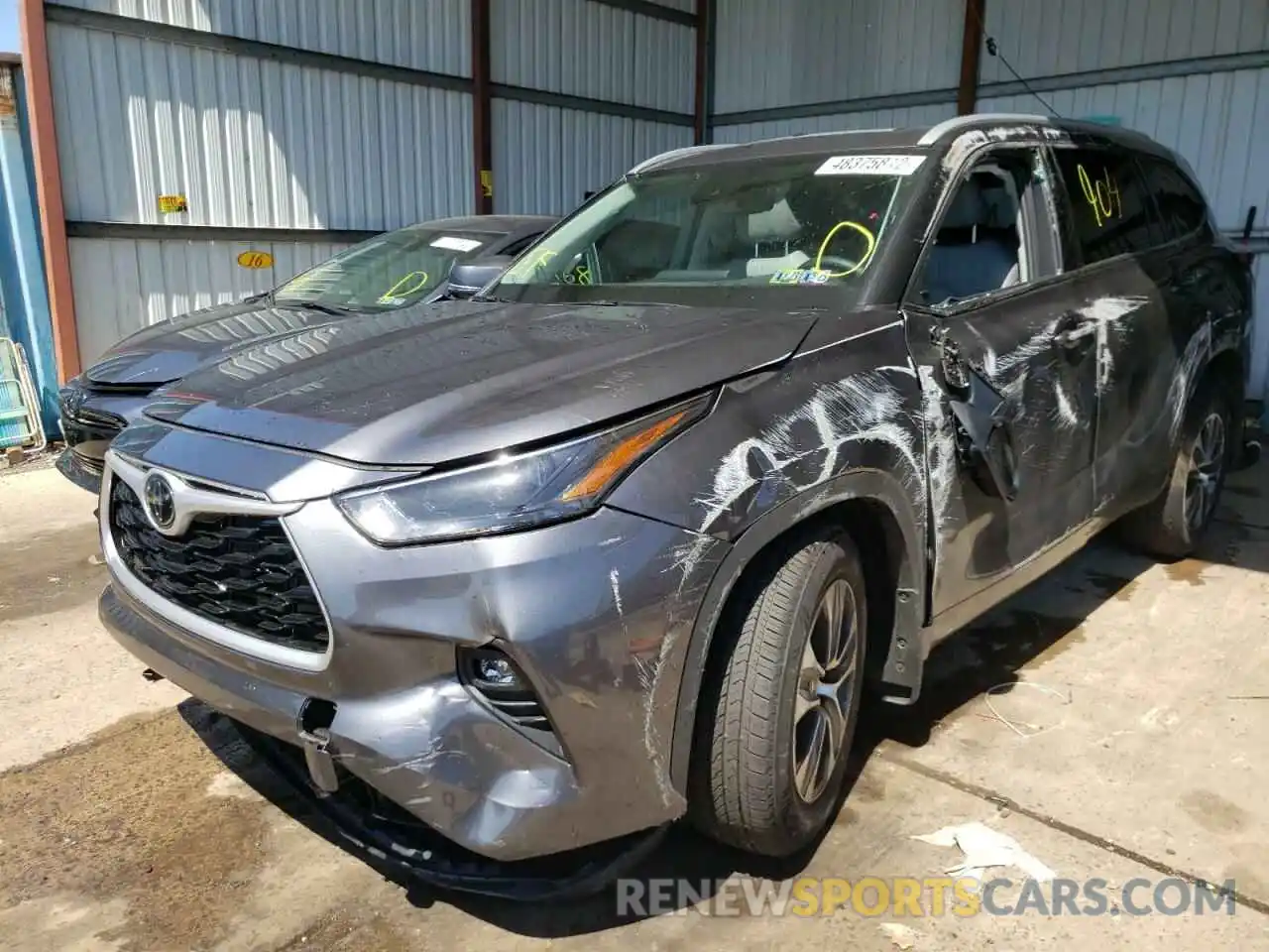 2 Photograph of a damaged car 5TDGZRBH5NS212019 TOYOTA HIGHLANDER 2022