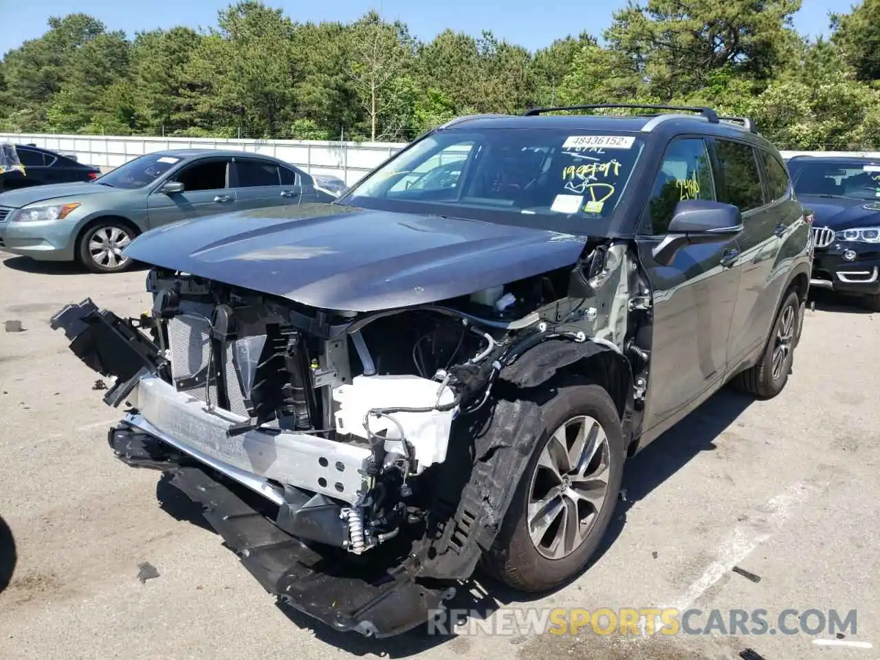 2 Photograph of a damaged car 5TDGZRBH6NS199491 TOYOTA HIGHLANDER 2022