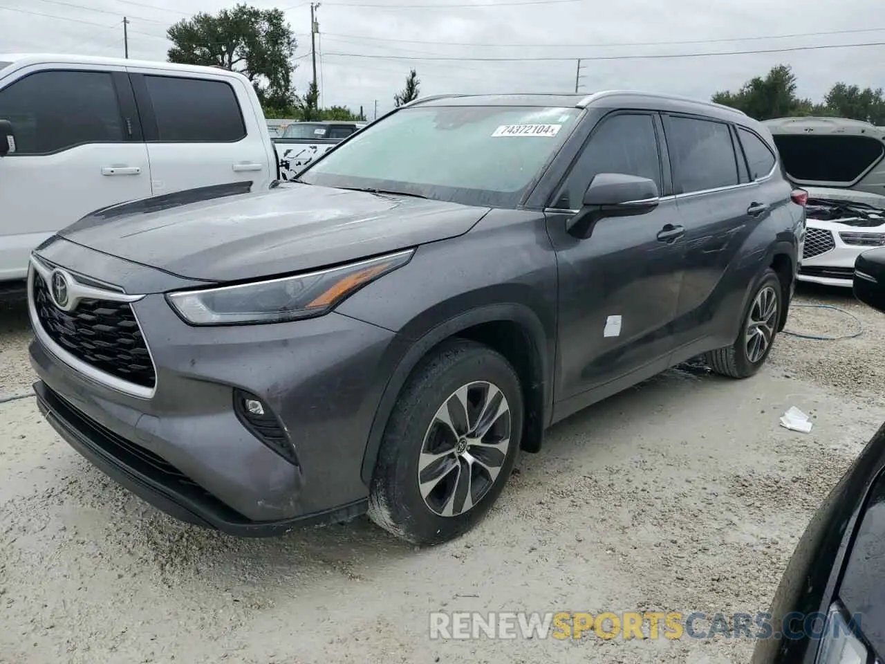 1 Photograph of a damaged car 5TDGZRBH7NS233423 TOYOTA HIGHLANDER 2022