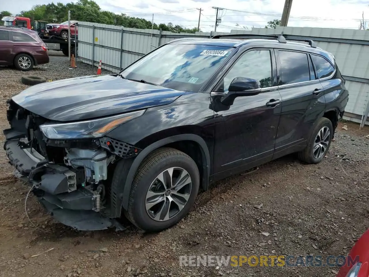 1 Photograph of a damaged car 5TDGZRBH7NS583229 TOYOTA HIGHLANDER 2022