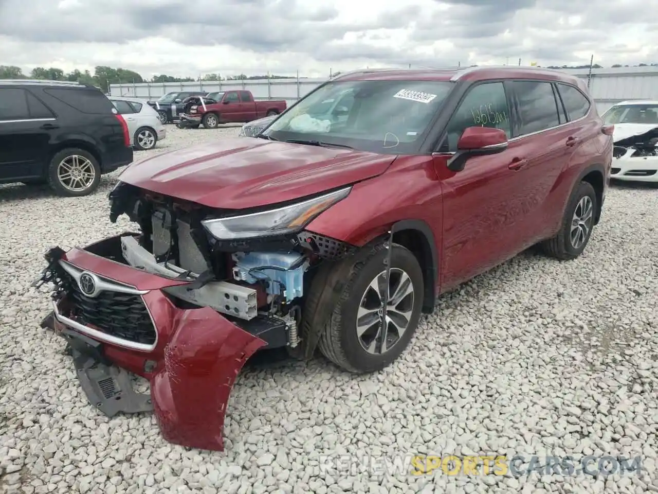 2 Photograph of a damaged car 5TDGZRBH8NS564561 TOYOTA HIGHLANDER 2022