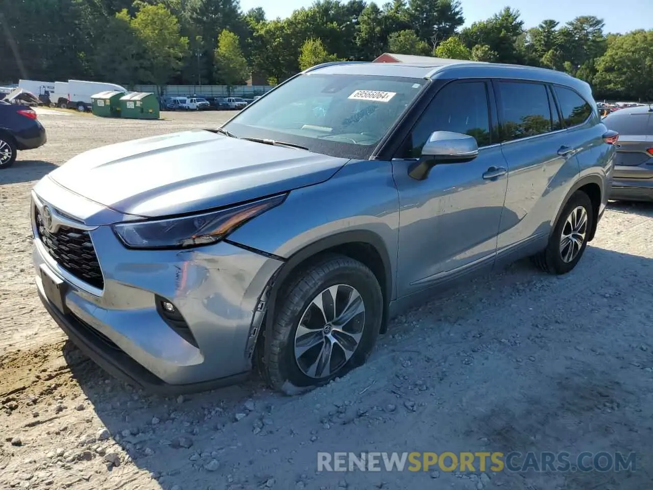 1 Photograph of a damaged car 5TDGZRBHXNS228264 TOYOTA HIGHLANDER 2022