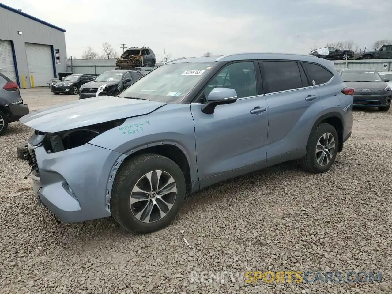 1 Photograph of a damaged car 5TDGZRBHXNS229849 TOYOTA HIGHLANDER 2022