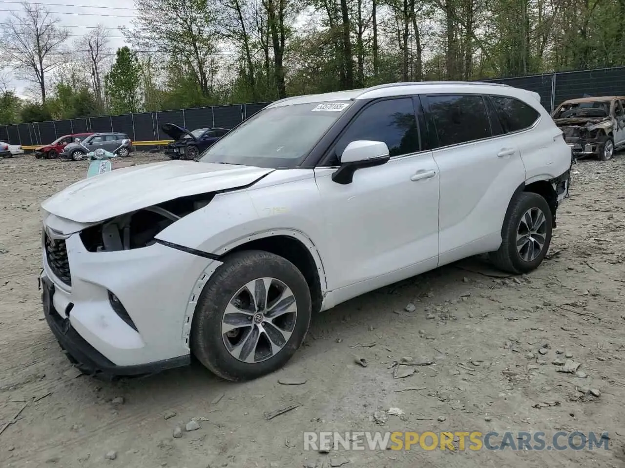 1 Photograph of a damaged car 5TDGZRBHXNS591325 TOYOTA HIGHLANDER 2022