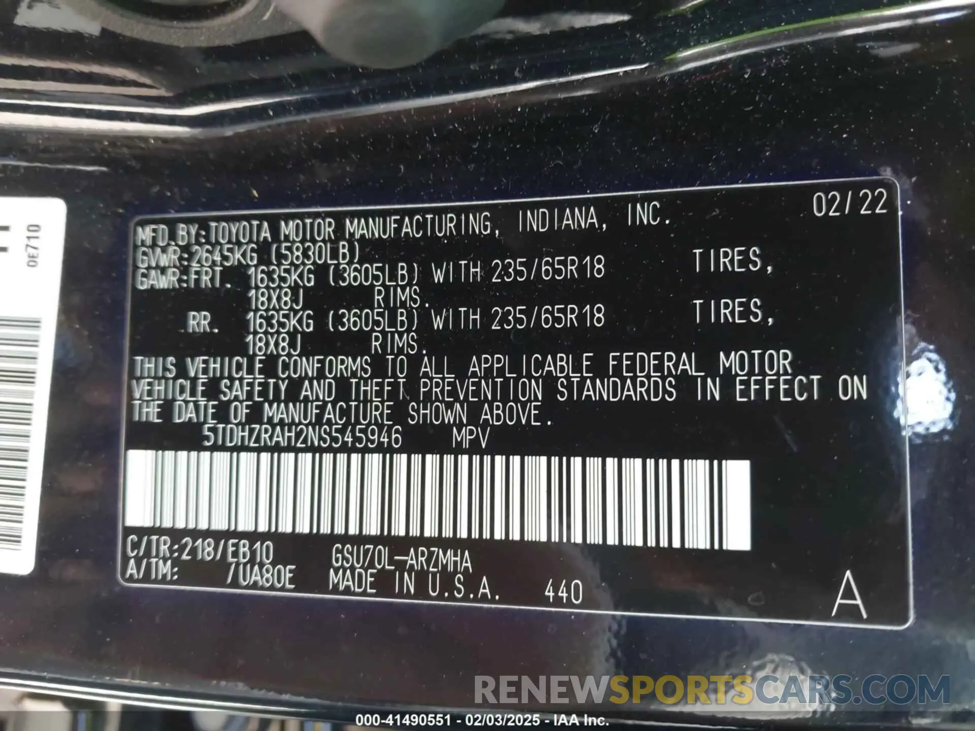 9 Photograph of a damaged car 5TDHZRAH2NS545946 TOYOTA HIGHLANDER 2022
