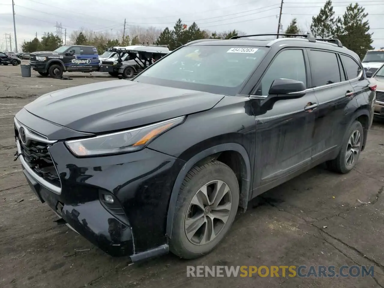 1 Photograph of a damaged car 5TDHZRBH6NS250847 TOYOTA HIGHLANDER 2022
