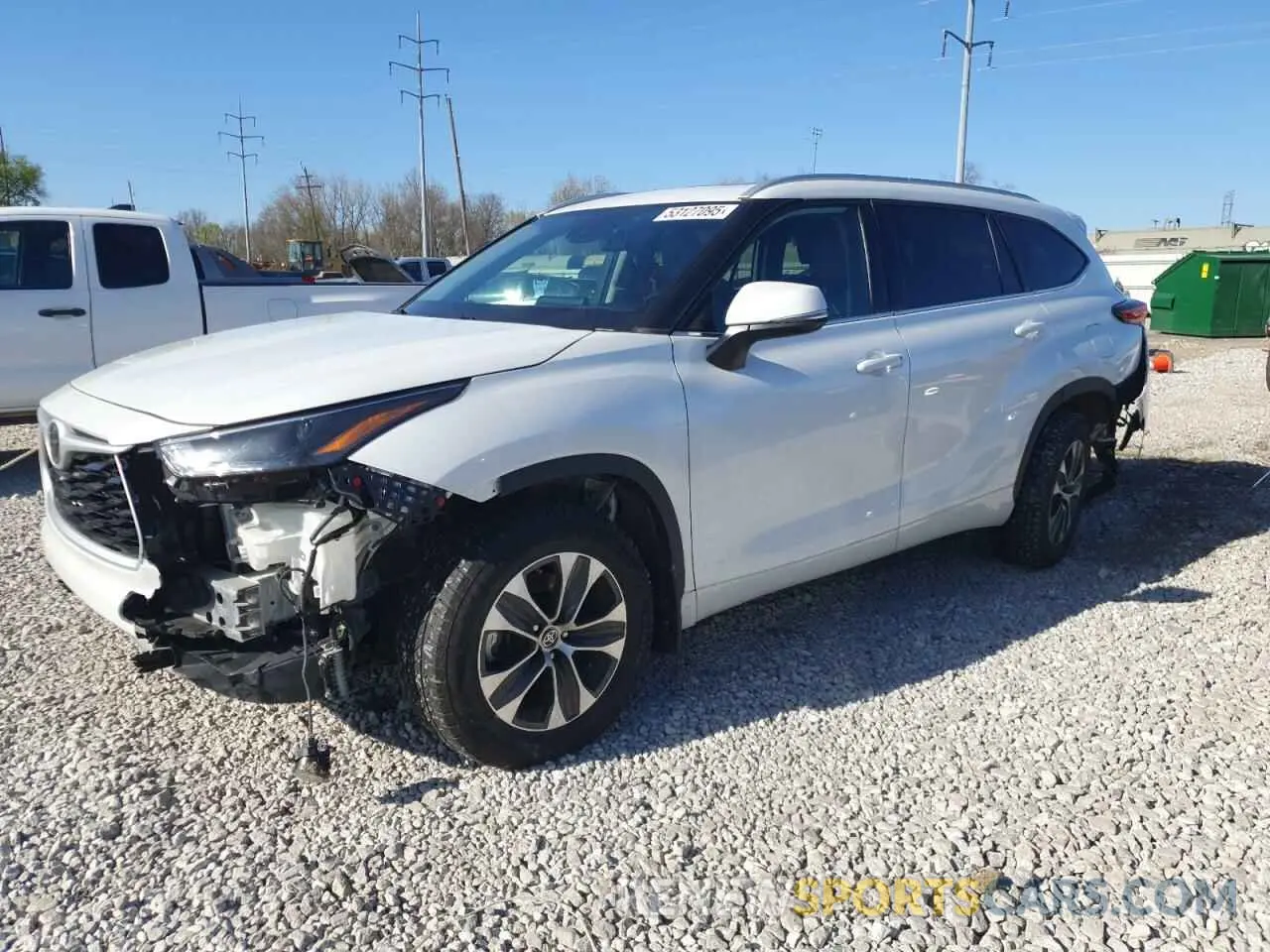 1 Photograph of a damaged car 5TDHZRBH8NS589500 TOYOTA HIGHLANDER 2022