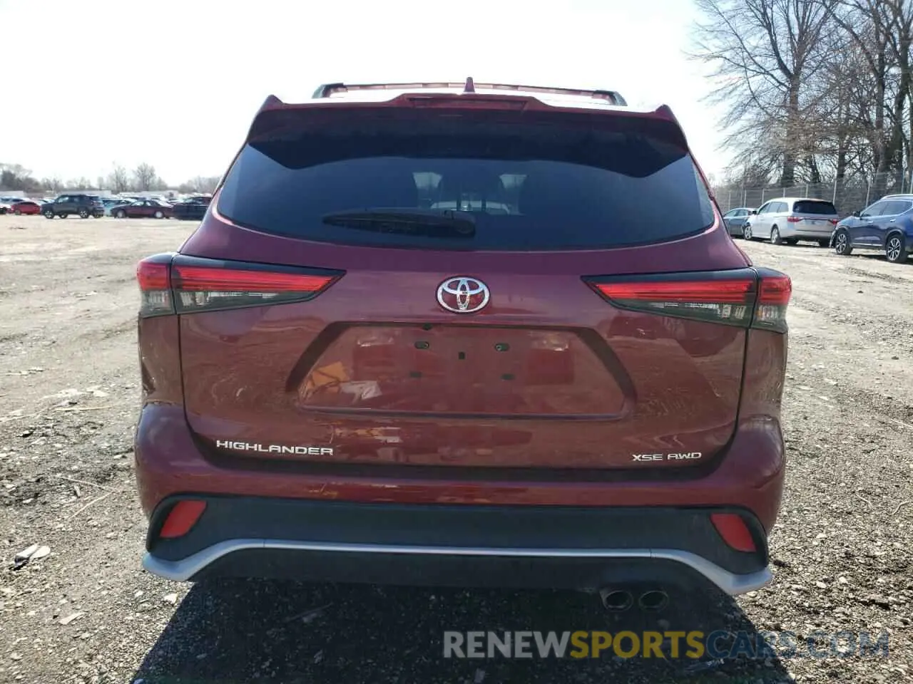 6 Photograph of a damaged car 5TDJZRBH9NS212921 TOYOTA HIGHLANDER 2022