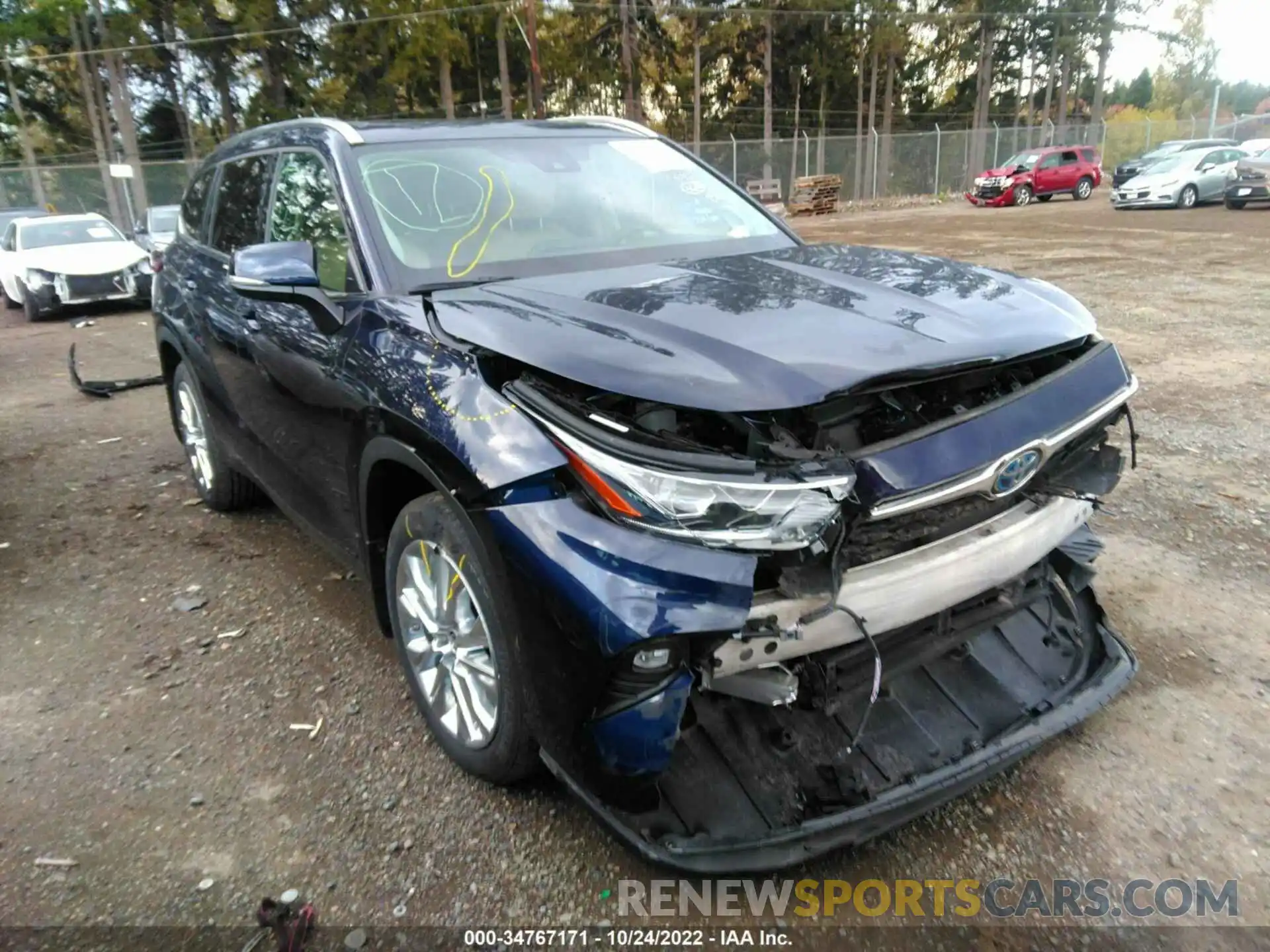 1 Photograph of a damaged car 5TDXBRCH1NS541237 TOYOTA HIGHLANDER 2022