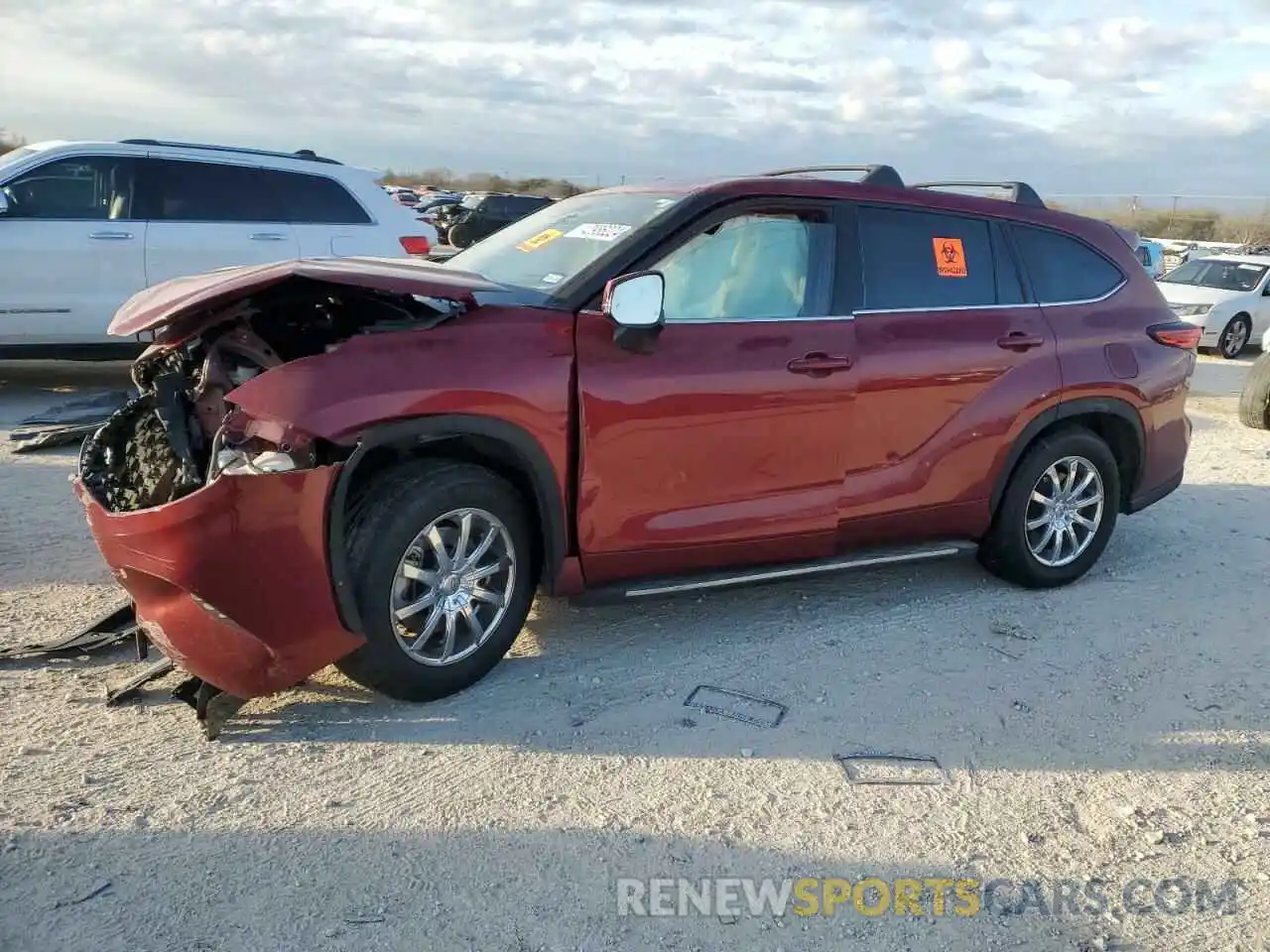 1 Photograph of a damaged car 5TDZZRAH1NS542153 TOYOTA HIGHLANDER 2022