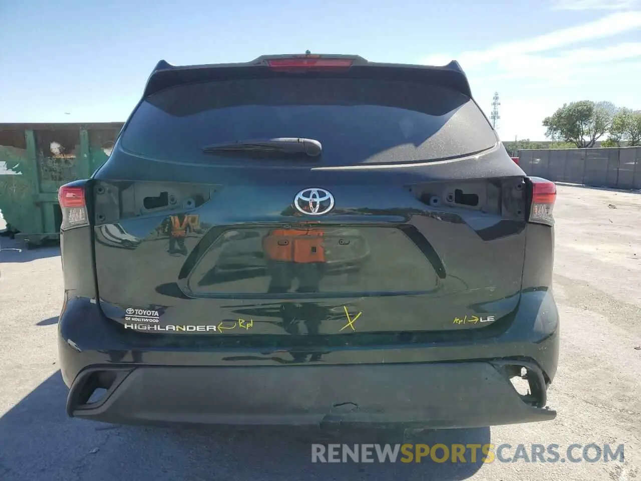 6 Photograph of a damaged car 5TDZZRAH2NS097230 TOYOTA HIGHLANDER 2022