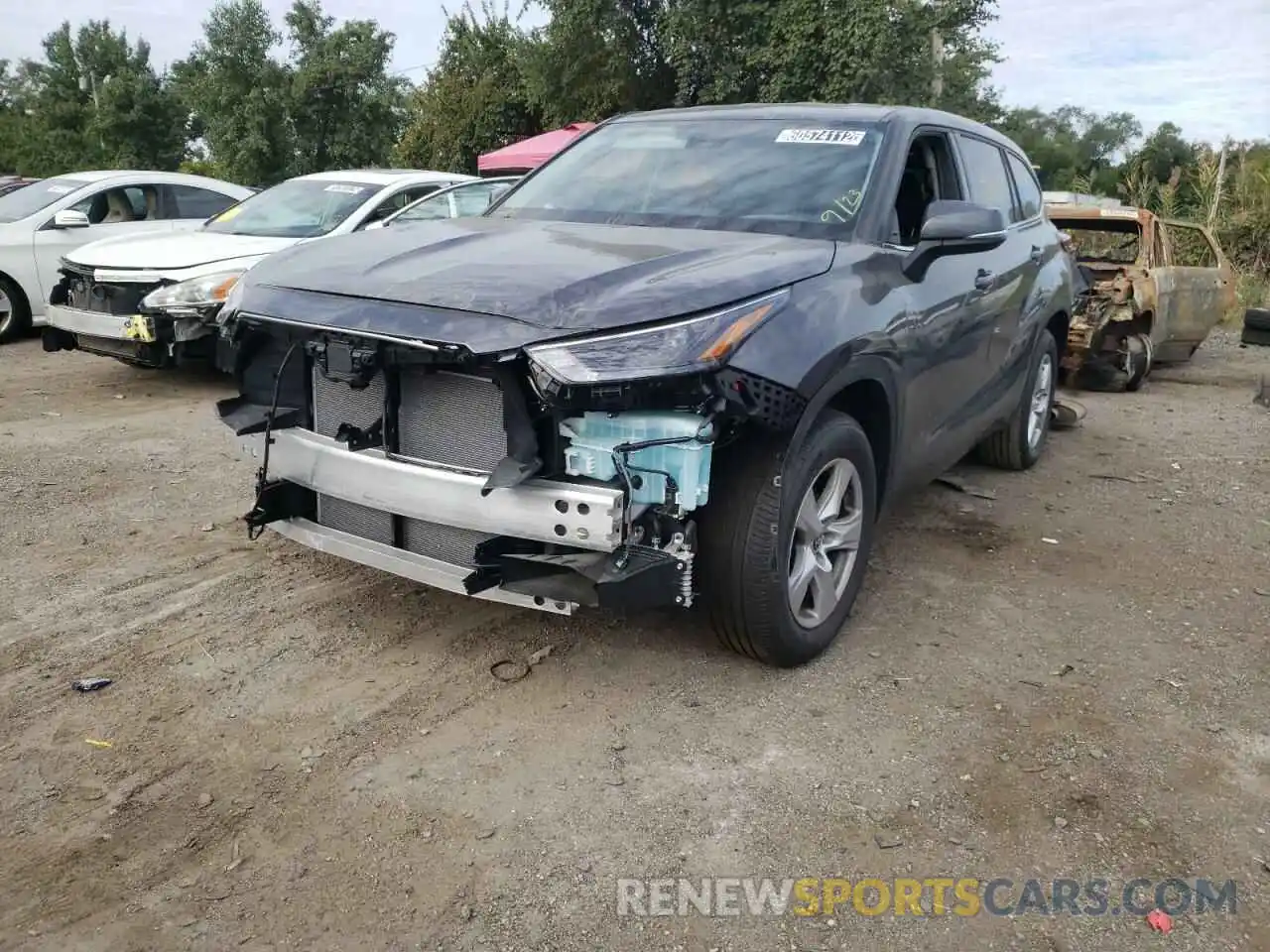 2 Photograph of a damaged car 5TDZZRAH2NS103432 TOYOTA HIGHLANDER 2022